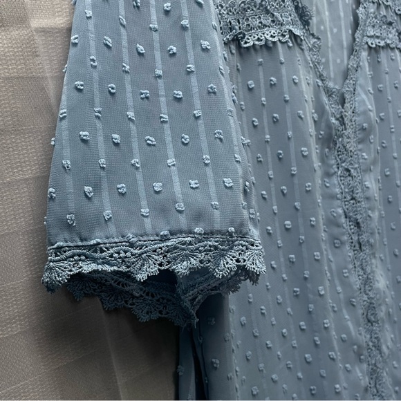 Crochet Lace & French Knots Short sleeve‎ blouse - Cottagecore - Picture 2 of 6